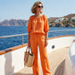 Dames Tweedelige Set met Trekkoord: Top en Broek