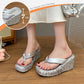 🎉2025 Nieuw binnenkomen - 51% UIT👠Dikzoolige, met lovertjes bedekte teenslippers voor dames