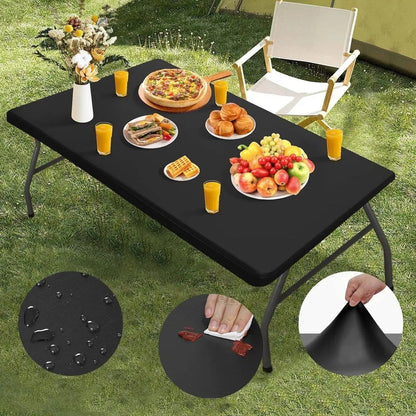 📏 Rekbare Tafel Top Hoes – Past op 4ft, 6ft en 8ft Tafels! ✨ Eenvoudig aan te brengen, waterdicht & windbestendig – perfect voor binnen en buiten. 🍽️💧