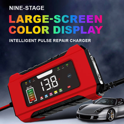 🔋 FLASH-AKTION: 50% RABATT! ⚡ Intelligentes KFZ-Batterieladegerät 12V 6A – 9 Stufen & Impulsreparatur – LCD-Farbdisplay für Blei-Säure-Batterien 🚗