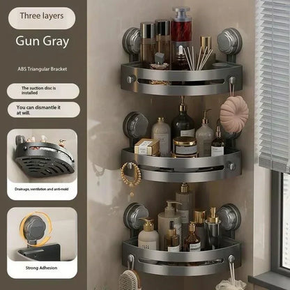 ⏰Opbergrek voor in de hoekdouche🚿Ruimtebesparend en eenvoudig te installeren, perfect om toiletartikelen netjes op te bergen ✨