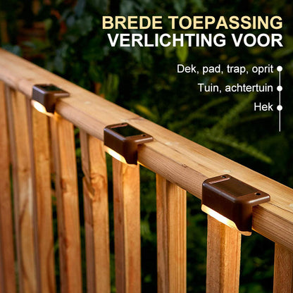 🌞50% Korting!💡Solar Deck Lights 2.0 | IP44 Waterdichte Buitenlamp | Warm Wit LED | Eenvoudige Installatie & Energiezuinig