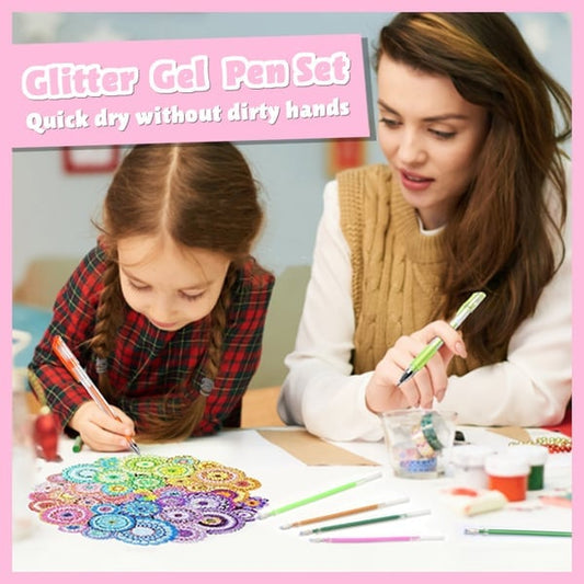 🎁 Glitter Gel Pen Set – Meer dan 50.000 verkocht! 8/12/18 Kleuren • Biologisch Afbreekbare Eco-Glitter • Smudge-proof & Soepel Schrijven