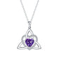 BirthsHalsketting met geboortesteen, Keltische drievoudsknoop en hartje ✨ Hanger in de vorm van een hartje met Keltische drievoudsknoop en geboortesteentone Celtic Trinity Knot Heart Necklace✨ Heart Shape Celtic Trinity Knot Birthstone Pendant