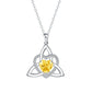 BirthsHalsketting met geboortesteen, Keltische drievoudsknoop en hartje ✨ Hanger in de vorm van een hartje met Keltische drievoudsknoop en geboortesteentone Celtic Trinity Knot Heart Necklace✨ Heart Shape Celtic Trinity Knot Birthstone Pendant