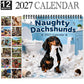 ⏳ 50% KORTING! ⏰Naughty Dachshunds 2027 Wall Calendar – 12 Months of Mischief, Mayhem & Sausage Dog Smiles