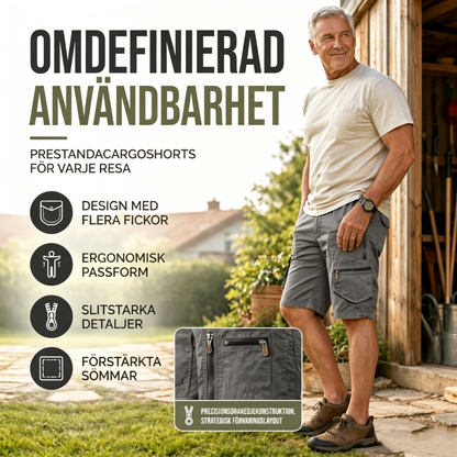 🩳 NU 50% KORTING! 🏔️ Heren outdoor shorts met 8 zakken – Duurzaam katoen & verstelbare taille – Perfect voor wandelen, vissen en reizen 🌲