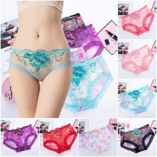 🔥Koop 1 krijg 6 gratis🔥Antibacteriële katoenen panty met kanten borduursel