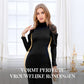Elegante midi-jurk voor dames met opstaande kraag en kanten details op de rug