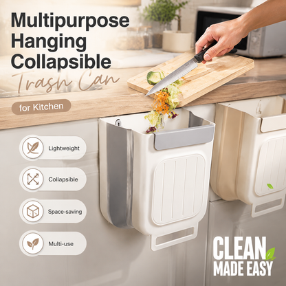 🍃 NU 50% KORTING! 🥳 Multifunctionele opvouwbare hangprullenbak – ruimtebesparend, wandmontage, voor keukenkastjes of aanrecht, ideaal voor etensresten.