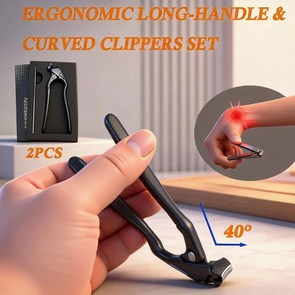 ✂️🖤 2026 ZOMERHIT | 50K+ VERKOCHT! | Zwarte Gebogen Nagelknipper – Ergonomisch & Makkelijk voor Senioren 🧓✨