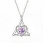 BirthsHalsketting met geboortesteen, Keltische drievoudsknoop en hartje ✨ Hanger in de vorm van een hartje met Keltische drievoudsknoop en geboortesteentone Celtic Trinity Knot Heart Necklace✨ Heart Shape Celtic Trinity Knot Birthstone Pendant