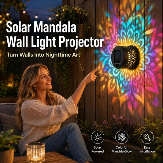 ☀️ Solar mandala lamp voor tuin & terras – 2-in-1 grondlamp & wandlamp – Decoratieve verlichting met vintage-effect – Roestvrij & duurzaam