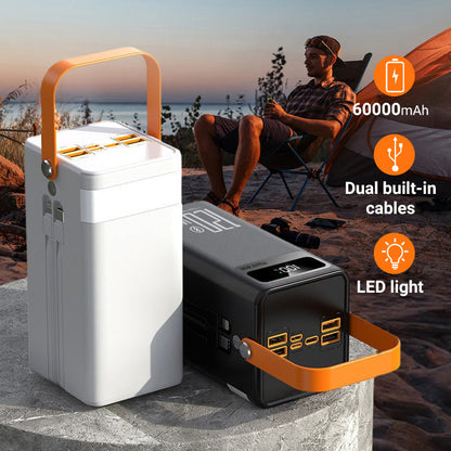 📢📢50% KORTING!! ⏰Draagbare Powerbank met Snelladen en LED-lamp voor Buiten