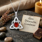 BirthsHalsketting met geboortesteen, Keltische drievoudsknoop en hartje ✨ Hanger in de vorm van een hartje met Keltische drievoudsknoop en geboortesteentone Celtic Trinity Knot Heart Necklace✨ Heart Shape Celtic Trinity Knot Birthstone Pendant