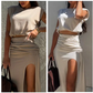 💥2025 Hot Sale💥Elegante top en rokset met hoge split voor dames