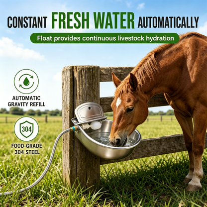 ⏳ 50% KORTING! ⏰ Automatische drinkbak van 304 roestvrij staal met drijver en afvoergat voor runderen, paarden, schapen en honden 🤖