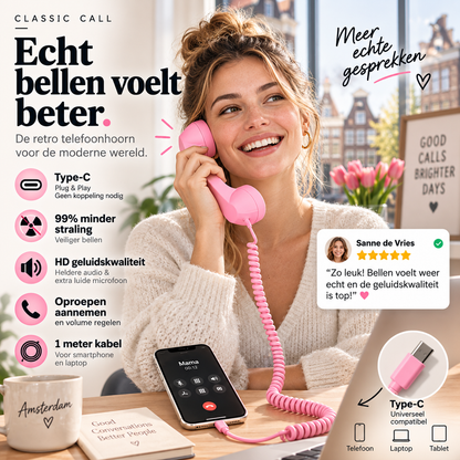 ⏳ 50% KORTING! ⏰ Retro Telefoonhoorn met Bluetooth | Klassiek Vintage Design | Voor Thuis & Kantoor