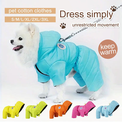 Warme, winddichte winterkleding met voering voor honden