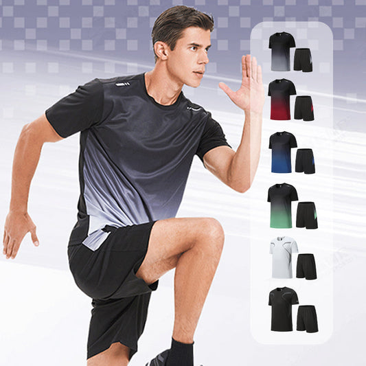 🔥🎁Heren-Trackpak Loose-Fit Sneldrogend Atletisch T-shirt & Korte Broek