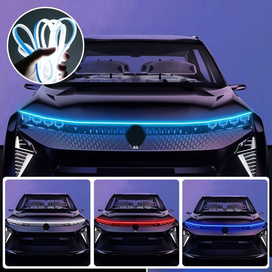 🌞 -50%! ✨ LED Verlichting voor Motorkapverlichting – Dynamische Scan Start – 12V Universeel – Siliconen + LED – 1,2/1,5/1,8m – Wit/Blauw/Rood 🚗