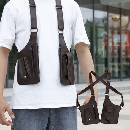 Sac tactique antivol à double bandoulière et à poches multiples pour homme