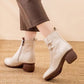 Bottes en cuir chaud vintage pour femmes
