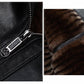 Veste en cuir épais à col montant pour hommes