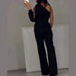 🎁Jumpsuits met één schouder en uitlopende schouderstukken van mesh