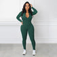Effen kleur half rits naadloze jumpsuit