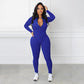 Effen kleur half rits naadloze jumpsuit