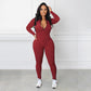 Effen kleur half rits naadloze jumpsuit