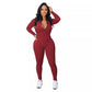 Effen kleur half rits naadloze jumpsuit