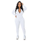 Effen kleur half rits naadloze jumpsuit