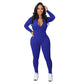 Effen kleur half rits naadloze jumpsuit