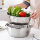 🥗✨ 50% KORTING – Multifunctionele RVS Keukenschaal – Snijden, Wassen en Mengen met Eén Slimme Tool