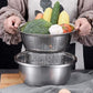 🥗✨ 50% KORTING – Multifunctionele RVS Keukenschaal – Snijden, Wassen en Mengen met Eén Slimme Tool