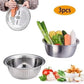 🥗✨ 50% KORTING – Multifunctionele RVS Keukenschaal – Snijden, Wassen en Mengen met Eén Slimme Tool