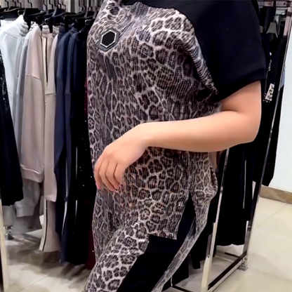 🎯 Rechtstreekse fabriekslevering ✨ Damesmode Luipaardprint Comfortabel Zittend 2-delig Set