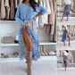 Elegante, elastische lange rok met bloemenprint voor dames