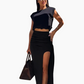 💥2025 Hot Sale💥Elegante top en rokset met hoge split voor dames