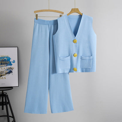 Elegante V-hals top en comfortabele broek voor dames