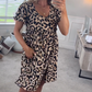 🔥🔥Dames casual mini-jurk met luipaardprint