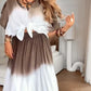 🛍️🛍️Set van 2 stuks crop top rok met ruchesmouwen