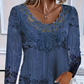 ✨✨Elegante damesblouse met lange mouwen en kanten rand