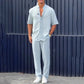 💥Men voor stevige revers met korte mouwtoppen ＆ broek 2-delige set