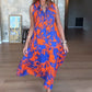 🔥🔥Maxi -jurk met mode afdrukken van damesprint