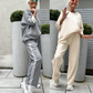 Dames casual gestreepte tops ＆ brede pijpen 2-delige set