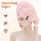 💥Tijdelijke aanbieding!🔥 Grote Haarhanddoek – Zachte Koraalstof – Snelle Absorptie & Elastische Band voor Dames 💕