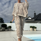 Dames set van 2-delige top en broek met luipaardprint (Gratis verzending🚀)